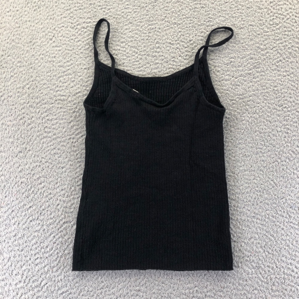 Buck Mason Tank Top Womens XS Black Cotton Linen Blend Ribbed Minimalist - Picture 3 of 12